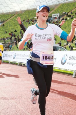 Karine participant au demi-marathon du Munchen marathon, en octobre 2011 (crédit photo: Marathon-photos.com)
