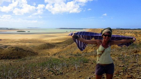 Aurélie à la péninsule de Guajira, en Colombie (crédit photo: Nathalie Pérez)