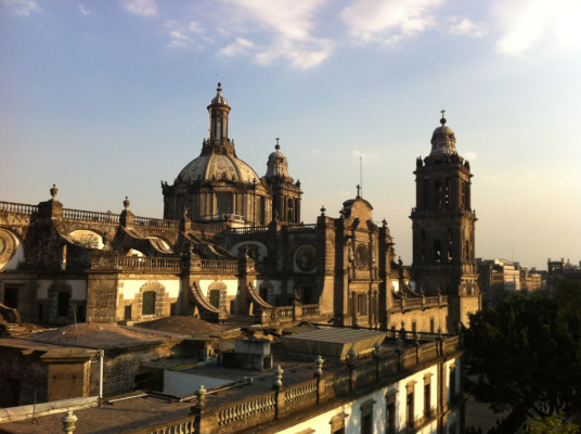 Vue de la cathédrale, depuis le bar de l'auberge