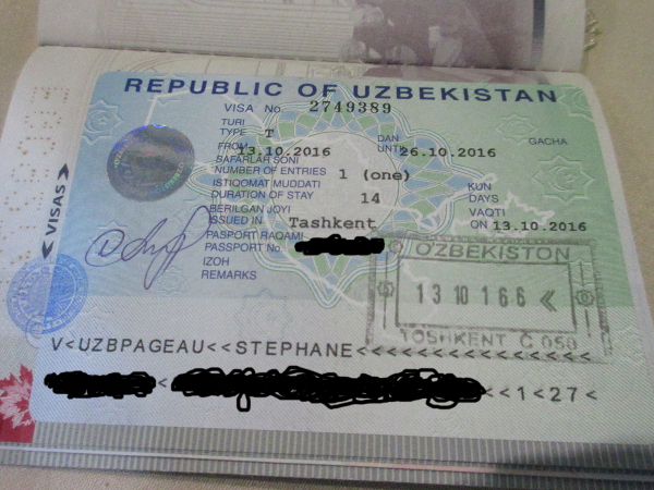 Le visa ouzbek